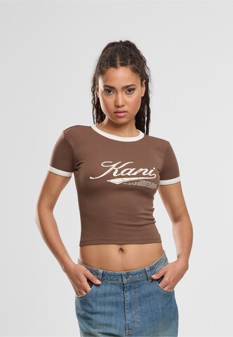 Karl Kani Tričko 'Varsity' – hnědá