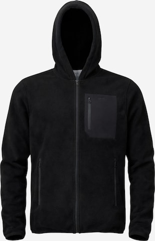A Question Of (AQO) Between-season jacket 'David Micro Fleece Hoodie' in Black: front