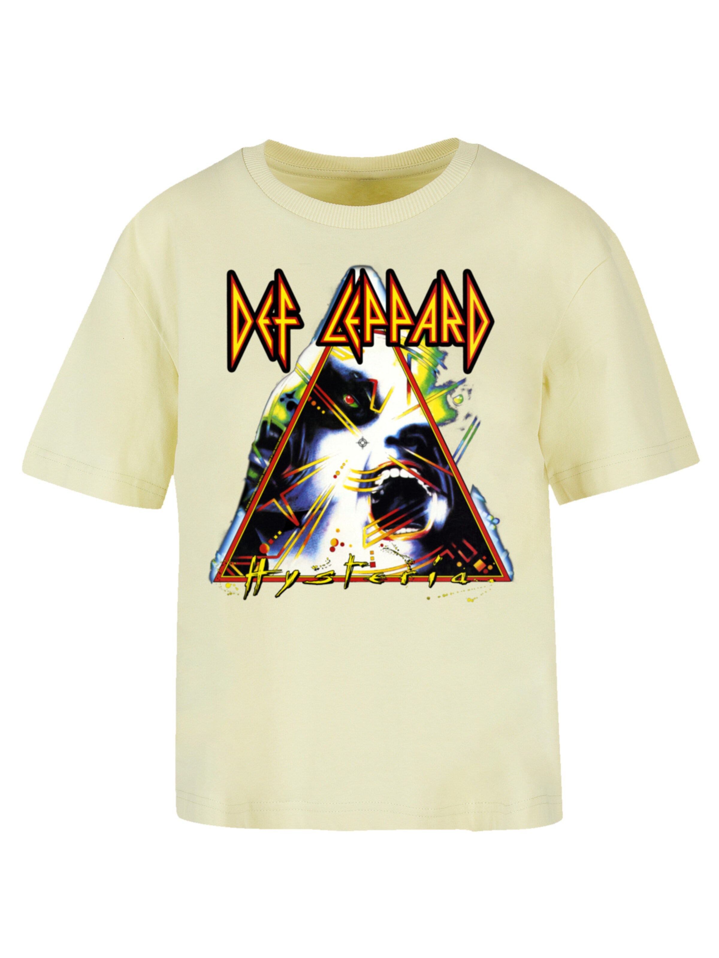 T-shirt 'Def Leppard Hysteria' F4NT4STIC en jaune : devant