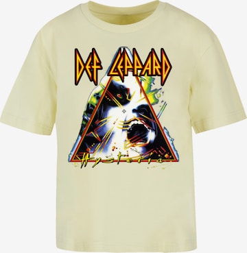 T-shirt 'Def Leppard Hysteria' F4NT4STIC en jaune : devant