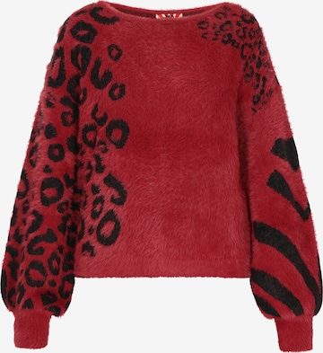 myMo ROCKS Sweter w kolorze czerwony: przód