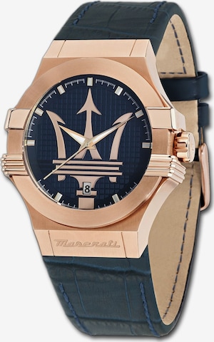 Montre à affichage analogique Maserati en bleu : devant