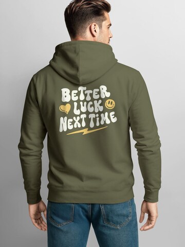 Neverless Sweatshirt 'better luck next time'‌‌‌‌‌ in Grün