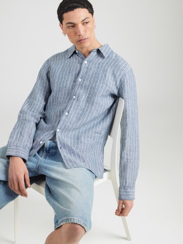 Calvin Klein Comfort fit Button Up Shirt in Blue: front