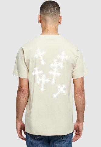 Mister Tee - Camisa 'Believe In Strength' em bege: frente