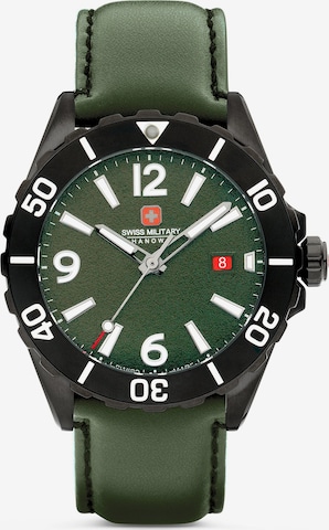 SWISS MILITARY HANOWA Analoog horloge 'CARBON PEAK' in Groen: voorkant