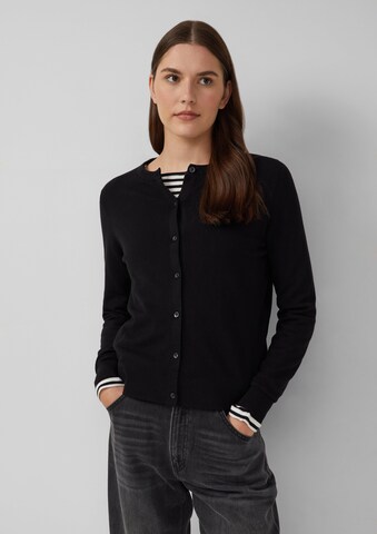 s.Oliver Knit Cardigan in Black: front