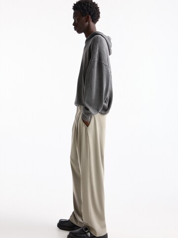 Pull&Bear Wide leg Bandplooibroek in Grijs