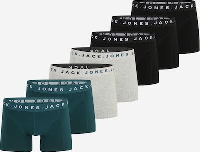 JACK & JONES Bokserice 'JACBENNETT' u siva melange / petrol / crna / bijela, Pregled proizvoda