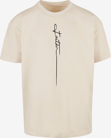 Merchcode T-Shirt 'Faith' in Beige: Vorderseite