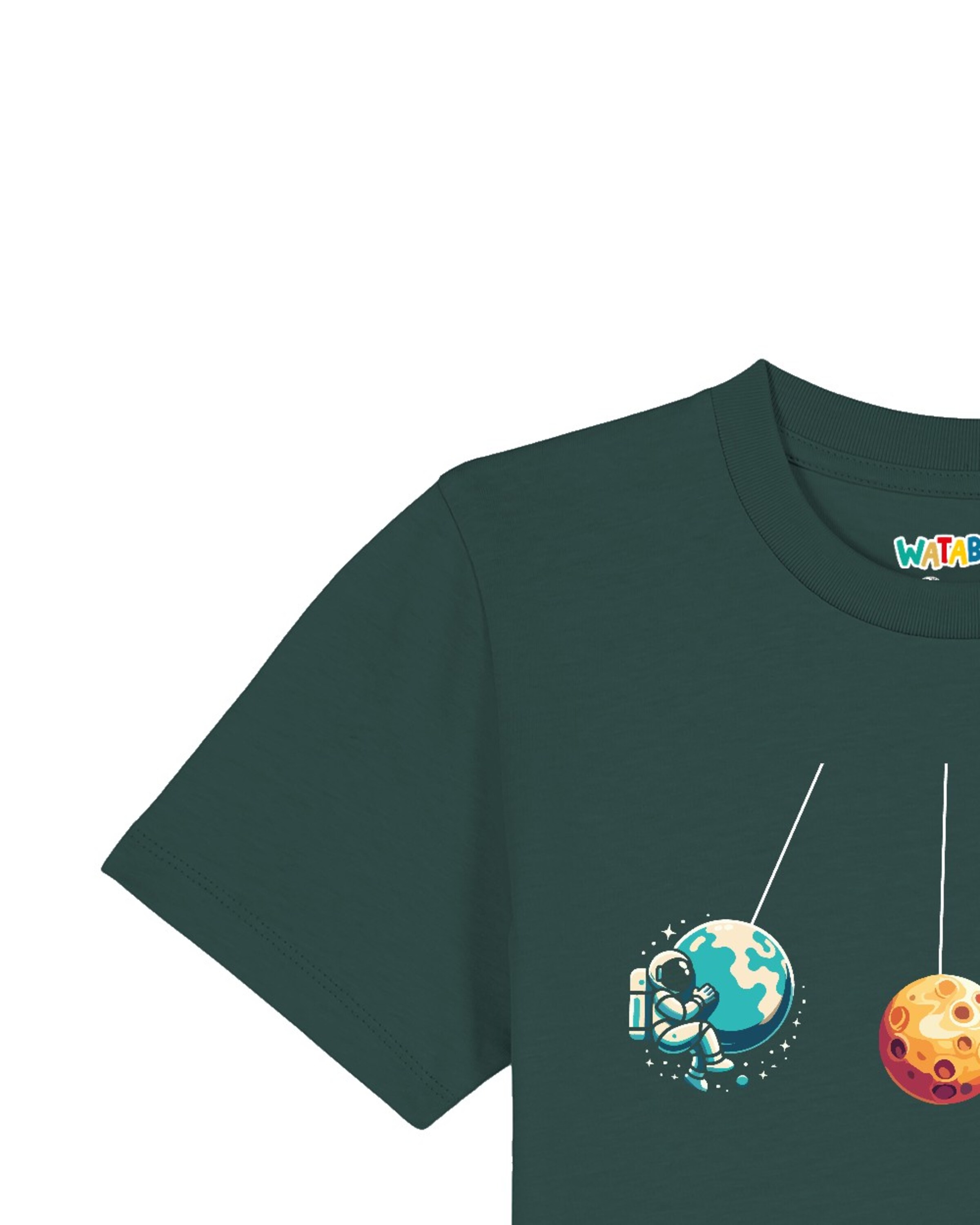 T-Shirt ' Weltraumforscher ' watabout.kids en vert