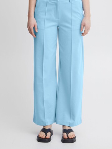 Wide Leg Pantalon à plis 'Kate' ICHI en bleu