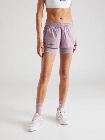 ADIDAS PERFORMANCE Regular Workout Pants 'Ultimate Two-In-One' in Purple: front