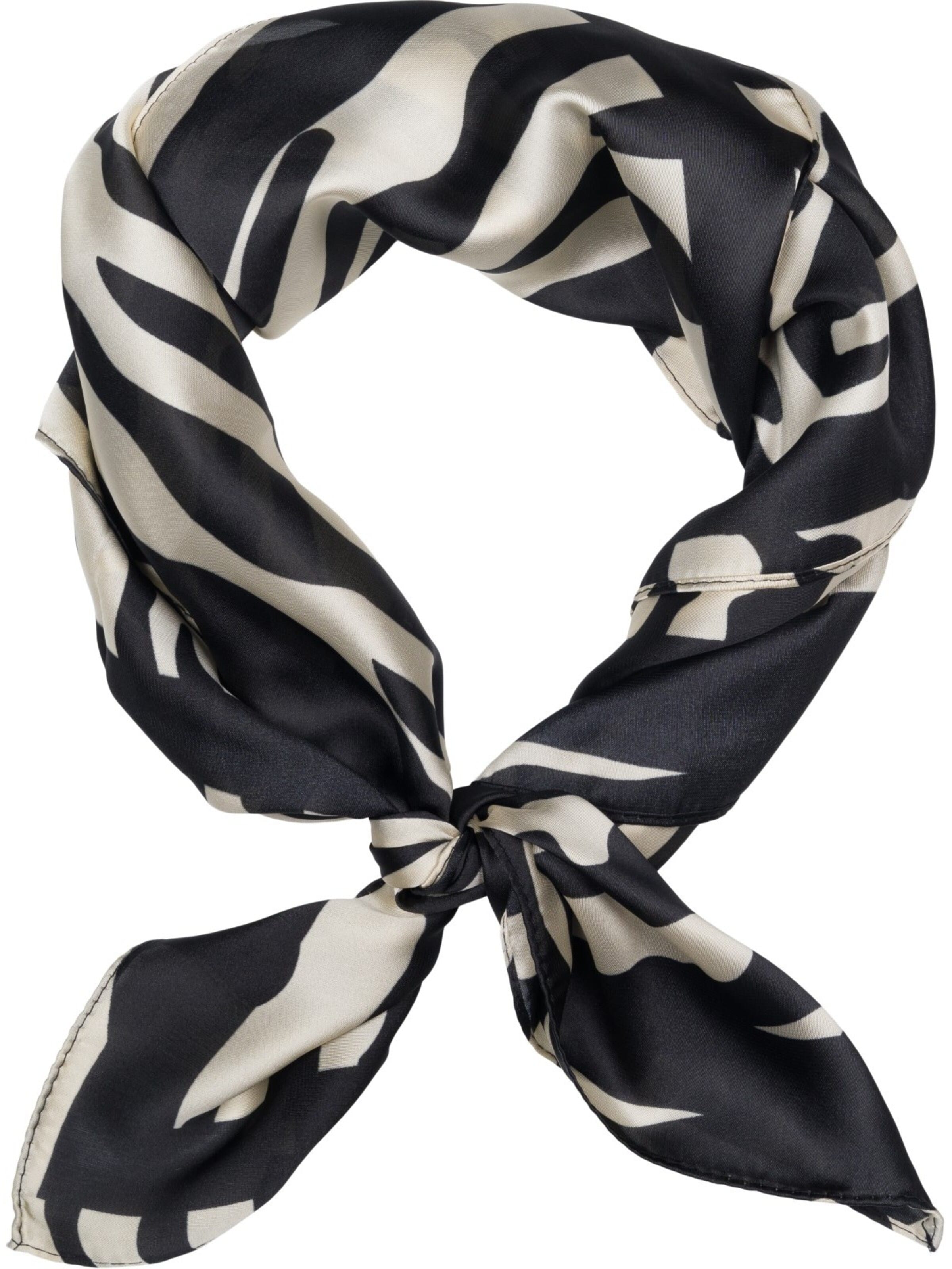 styleBREAKER Shawl 'Halstuch Zebra Muster Satin Optik' in Black: front
