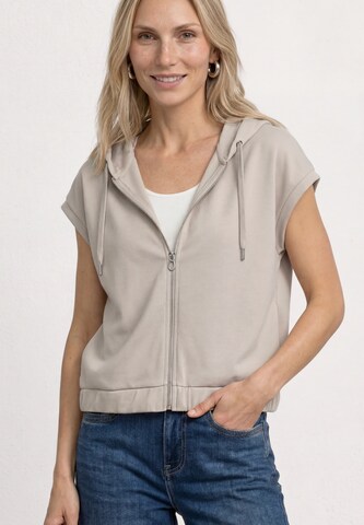STREET ONE Weste im Silk-Look mit Kapuze in Beige: Vorderseite