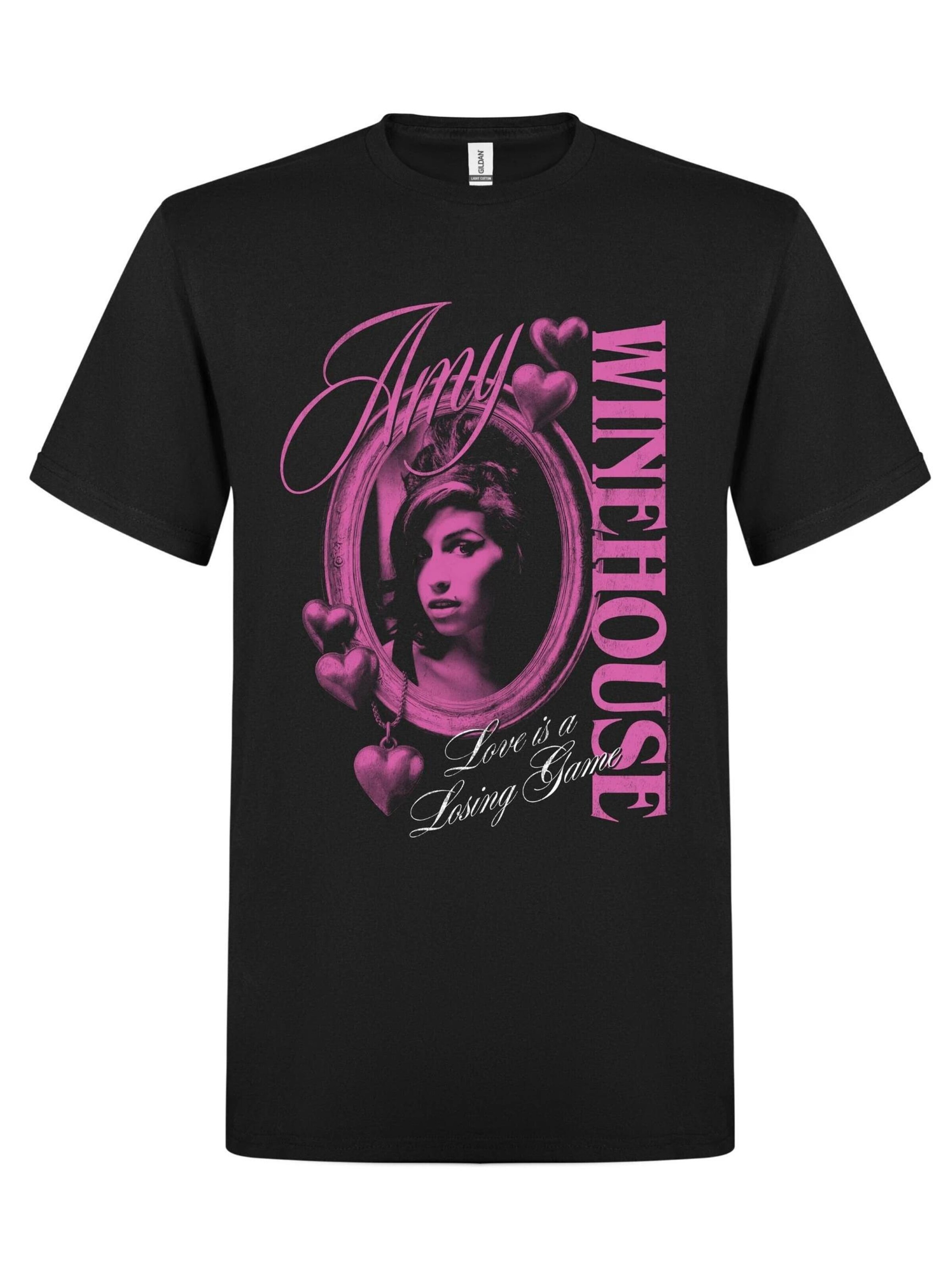 Amy Winehouse Shirt 'Amy Winehouse Love is a Losing Game T-Shirt' in Zwart: voorkant