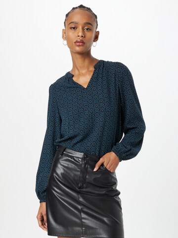 Fransa Blouse 'GLOW' in Blauw: voorkant