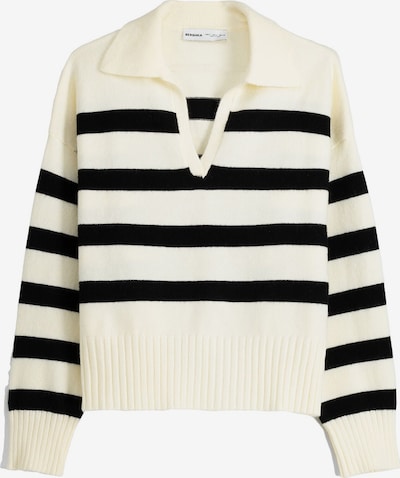 Bershka Pullover i ecru / sort, Produktvisning