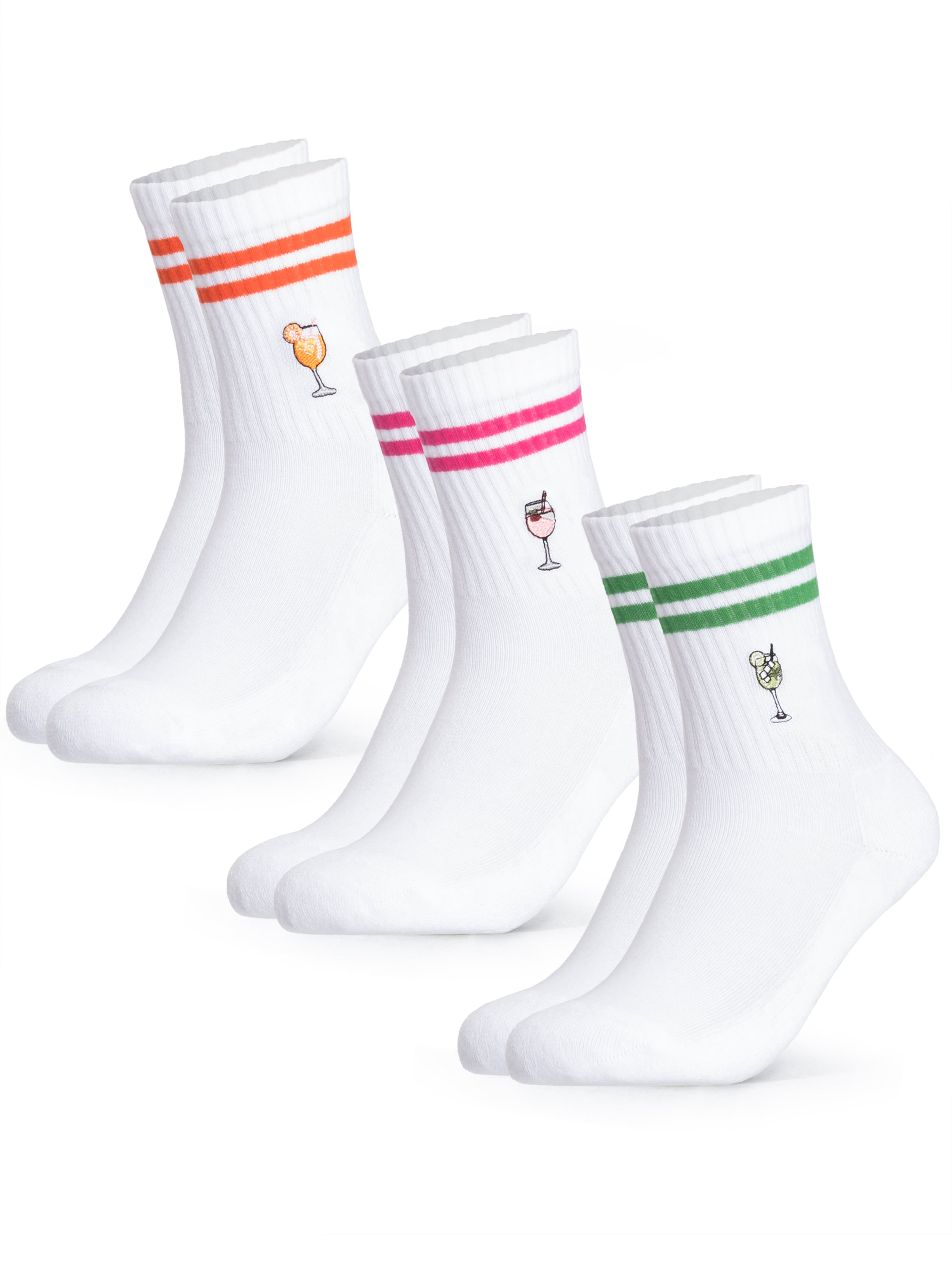 Chaussettes de sport 'Summer' Occulto en blanc : devant