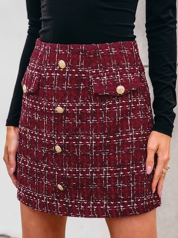 Cupshe - Saia 'Button-Front Mini Skirt' em vermelho