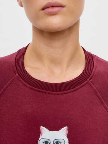 Sweat-shirt 'Cat with Coffee' Cat e Lolette en rouge