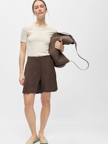OBJECT Loosefit Bandplooibroek in Bruin