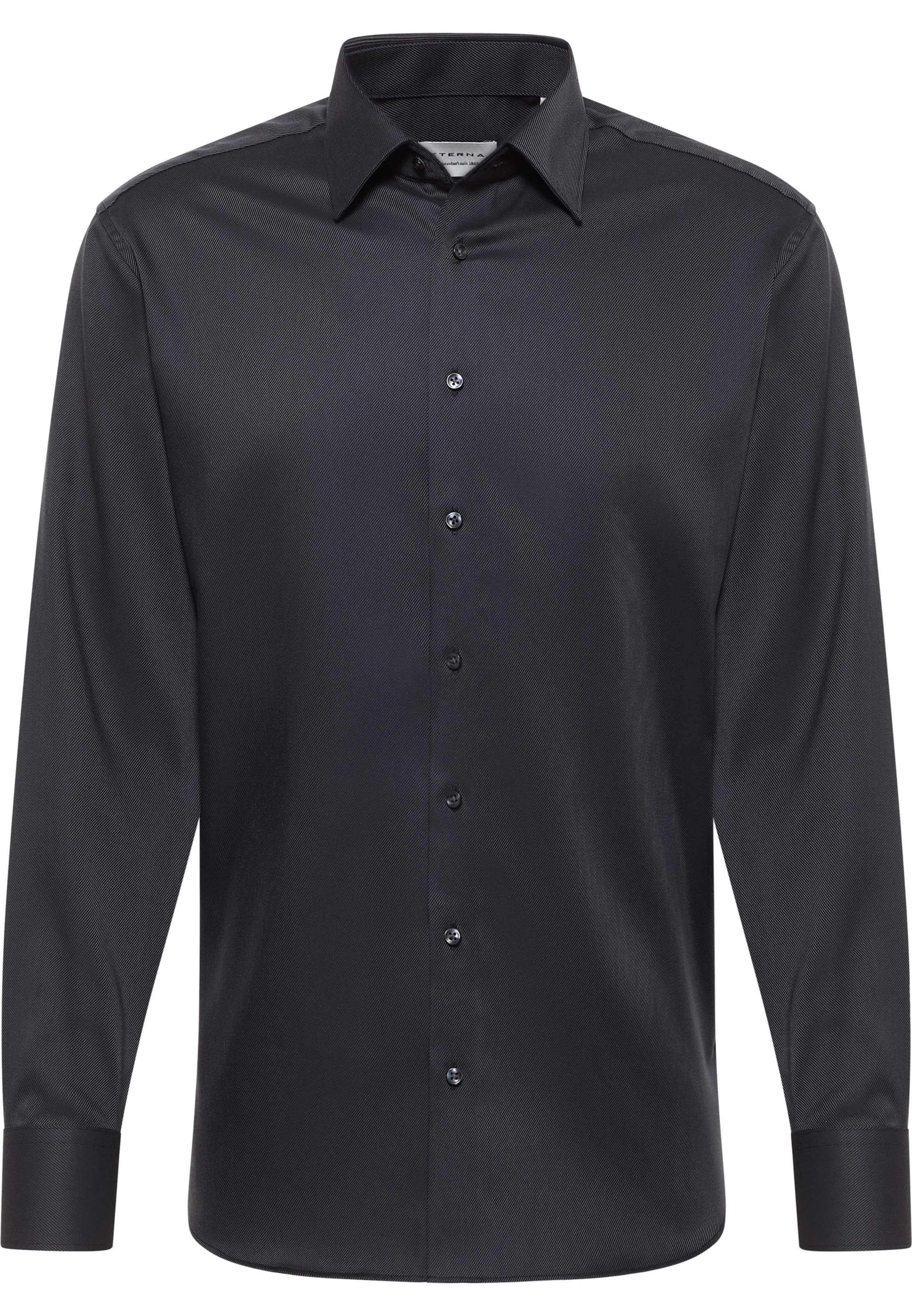 ETERNA Regular fit Zakelijk overhemd in Zwart: voorkant
