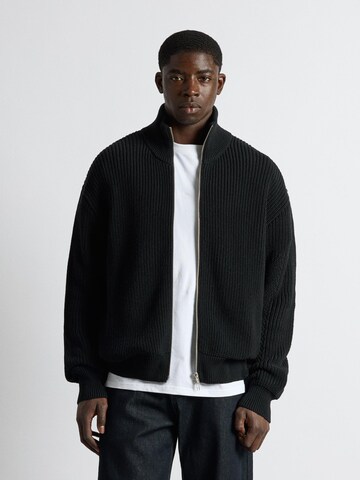 Burocs Knit Cardigan in Black: front