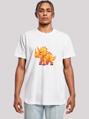 T-Shirt 'Süßer Triceratops Dinosaurier' F4NT4STIC en blanc : devant