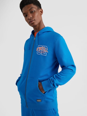 O'NEILL Athletic Zip-Up Hoodie in Blue: front
