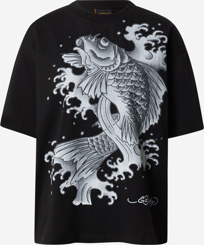 Ed Hardy T-Shirt 'Jumping Koi' in grau / hellgrau / schwarz, Produktansicht