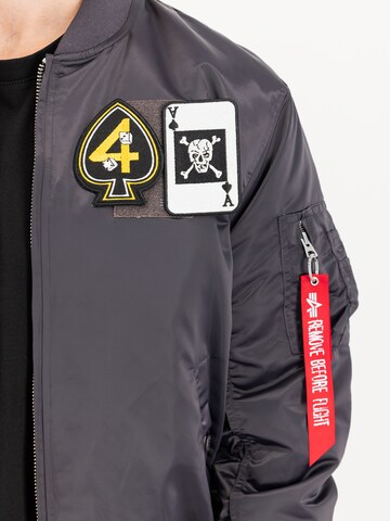 ALPHA INDUSTRIES Between-Season Jacket 'MA-1 Black Devils' in Grey: front