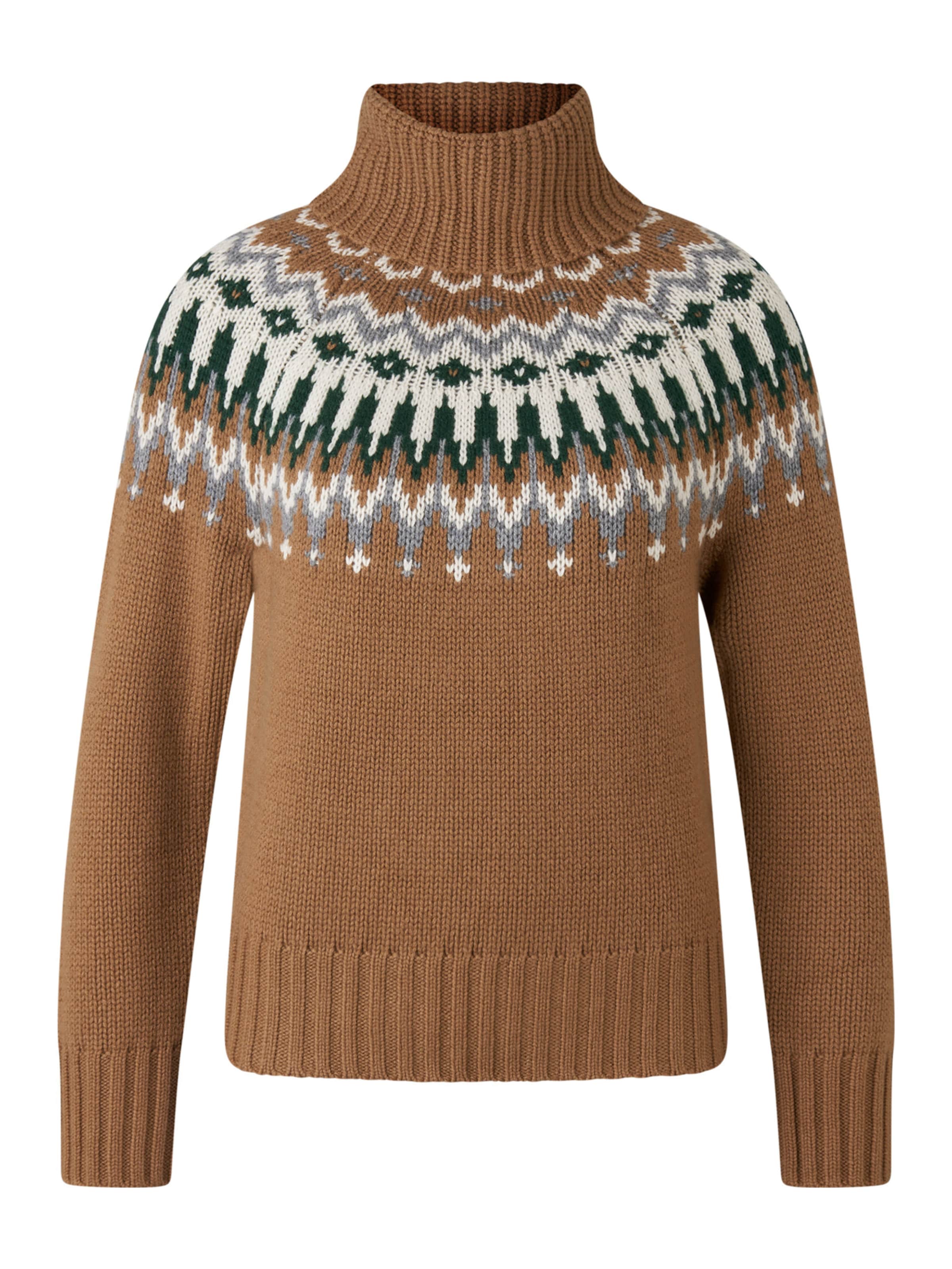 BOGNER Pullover 'Ingrid' in braun / grau / dunkelgrün / weiß, Produktansicht