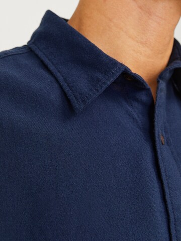 JACK & JONES Slim fit Button Up Shirt 'JJJOSHUA' in Blue