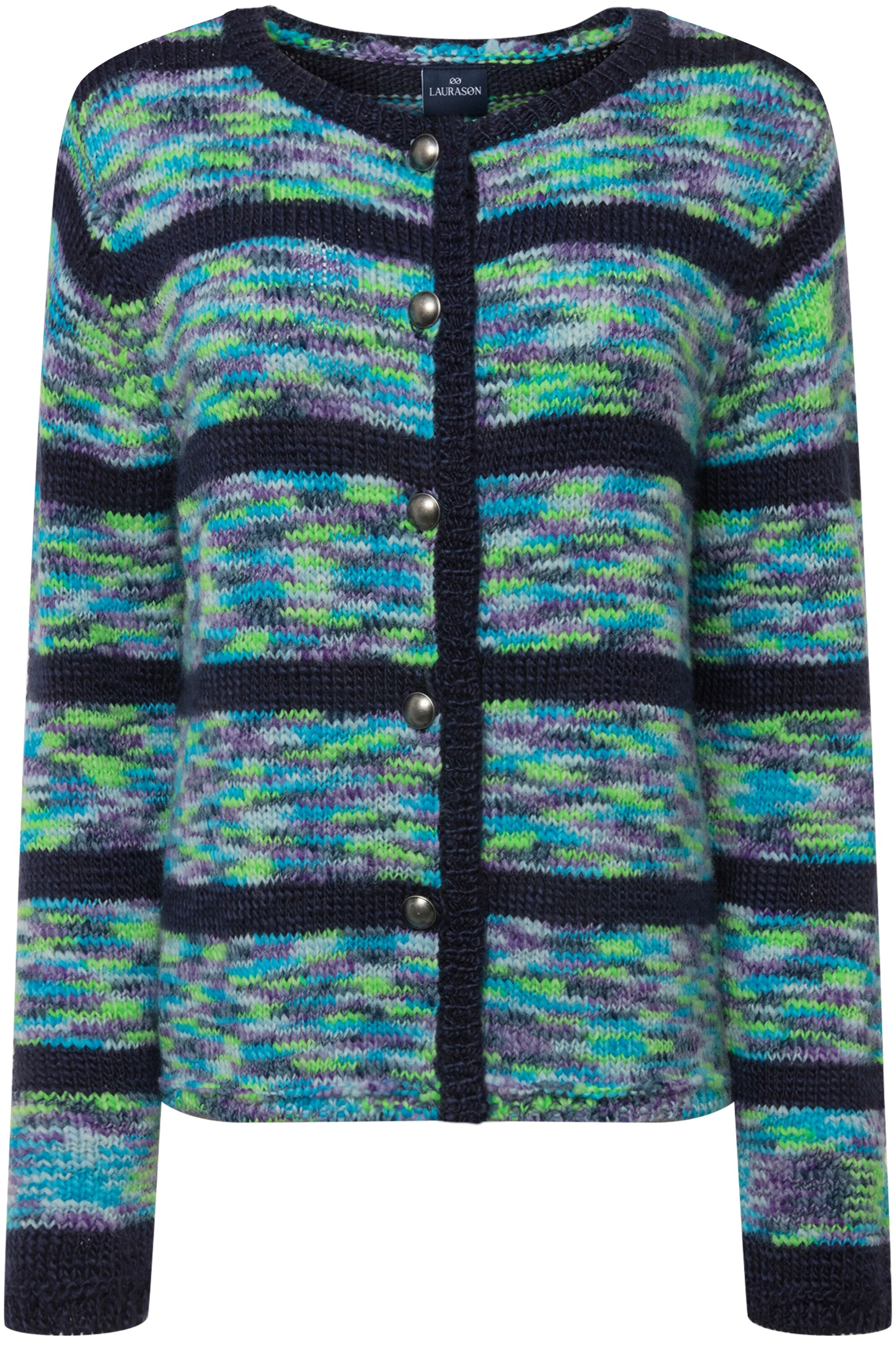 LAURASØN Gebreid vest in de kleur Blauw / Gemengde kleuren / Zwart, Productweergave