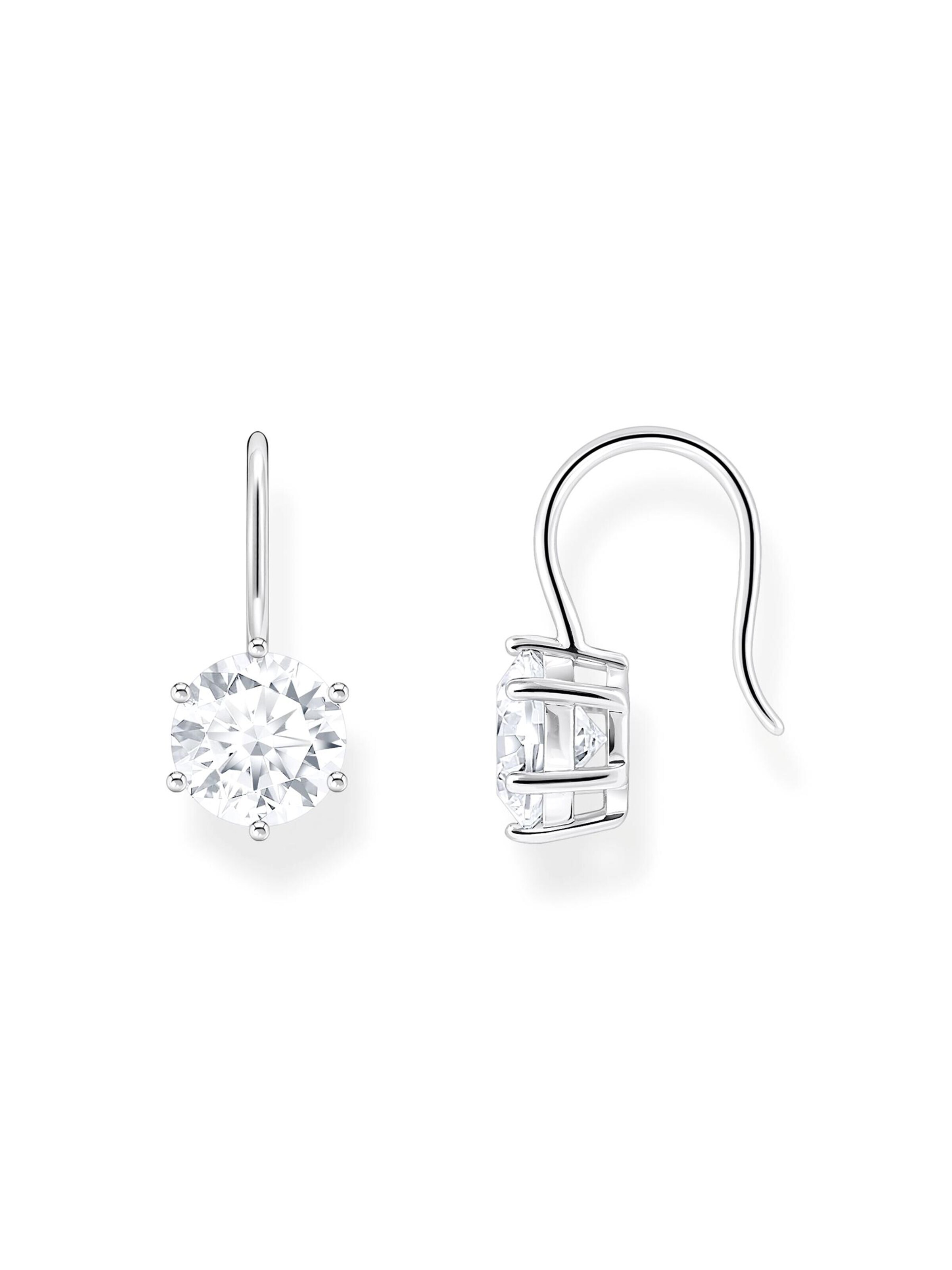 Boucles d'oreilles 'Ohrringe Silber Weiß Zirkonia' Thomas Sabo en blanc : devant