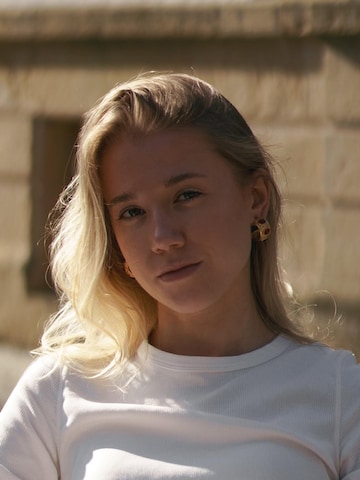 Les Reines Örhängen 'Ruby Crown Hoops' i guld