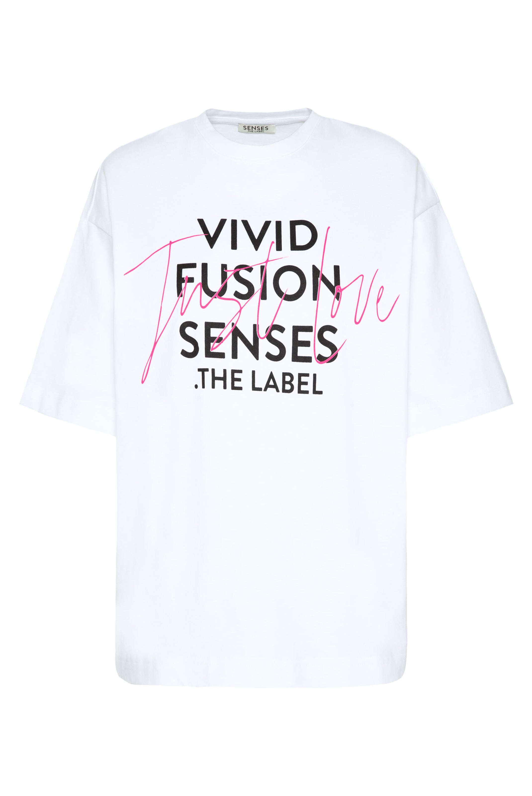 SENSES.THE LABEL T-Shirt 'Tec:la' in pink / schwarz / weiß, Produktansicht