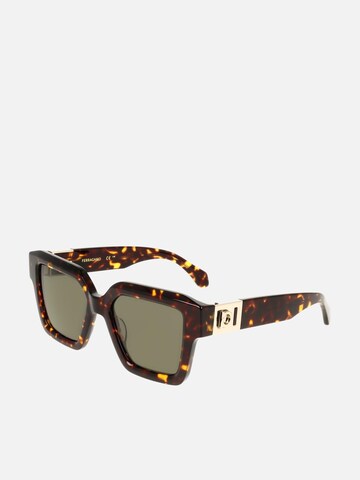 Lunettes de soleil FERRAGAMO en marron : devant