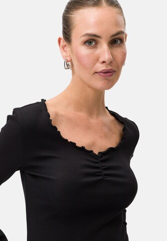 zero Shirt mit Knopfleiste in Schwarz