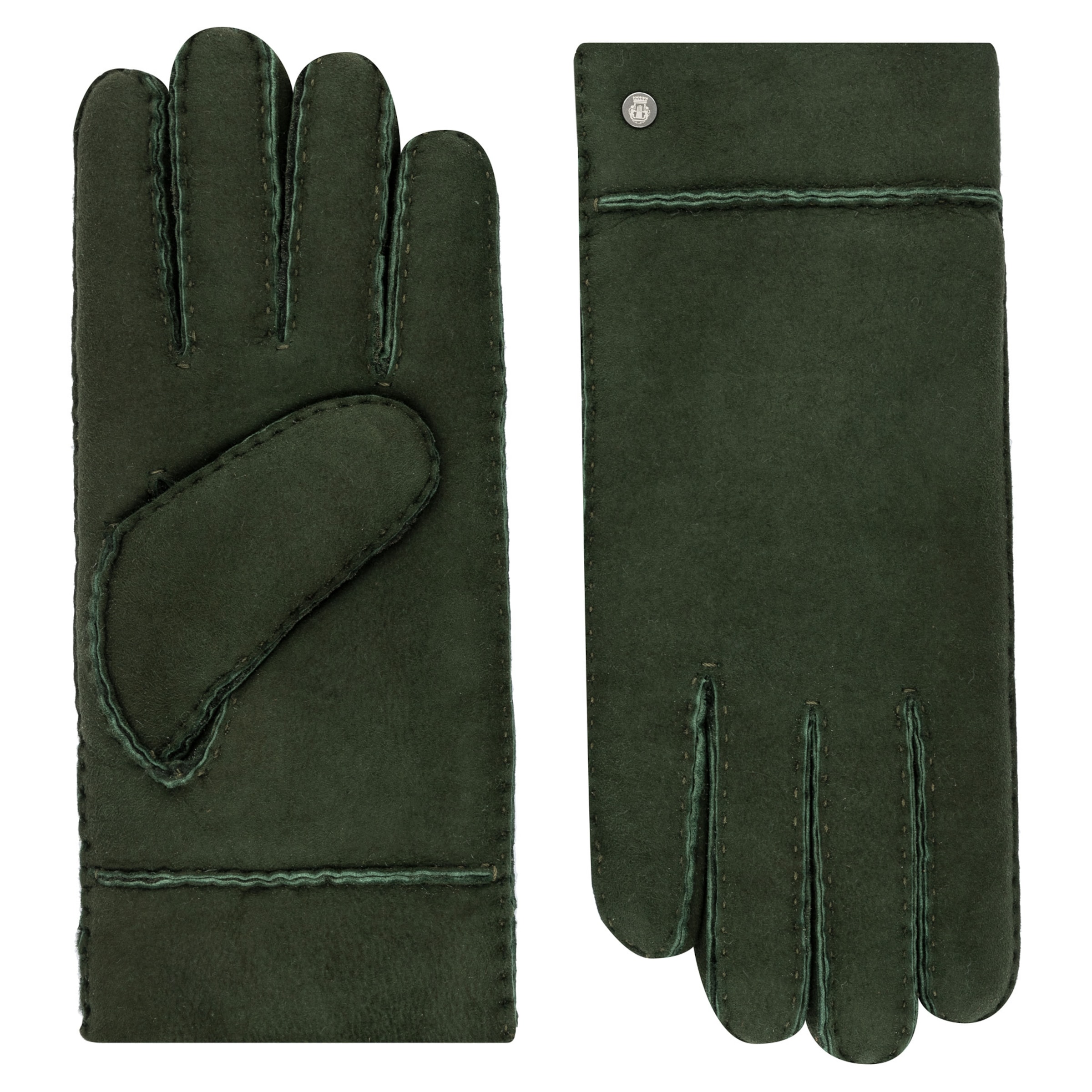 Roeckl Vingerhandschoenen 'Classic Silk Lamb' in Groen: voorkant