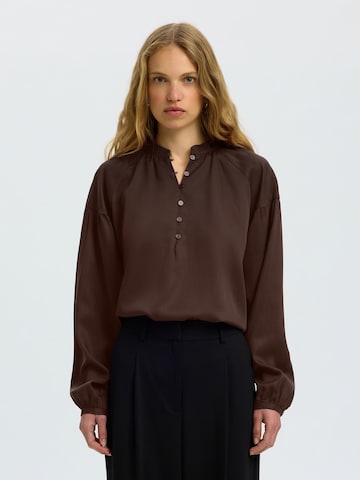 SELECTED - Blusa 'SLWDONNA' en marrón: frente
