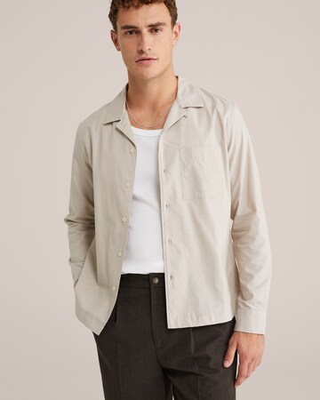 WE Fashion Regular fit Button Up Shirt in Grey: front