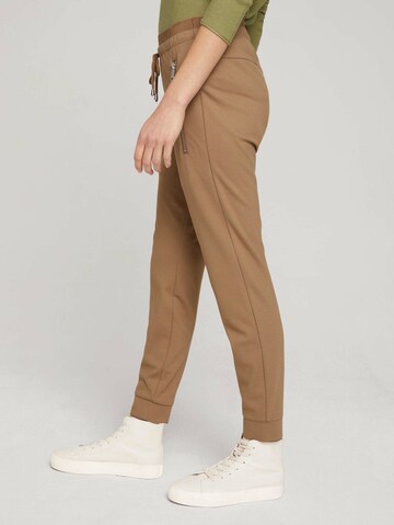 TOM TAILOR Tapered Pants in Brown