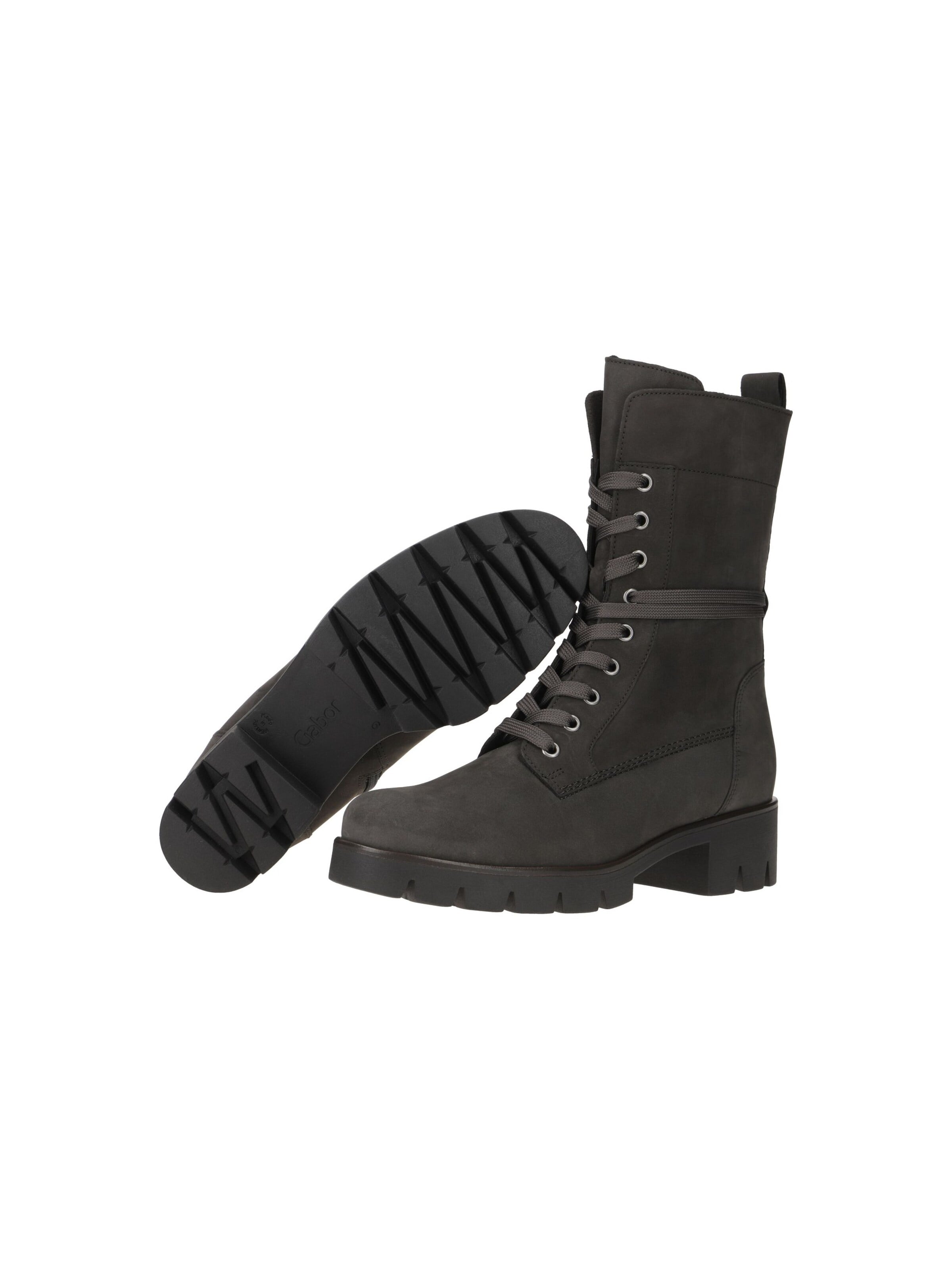 GABOR - Botas 'Gabor Fashion Stiefelette Lace Up Boots dunkelgrau 31.712.18' em cinzento