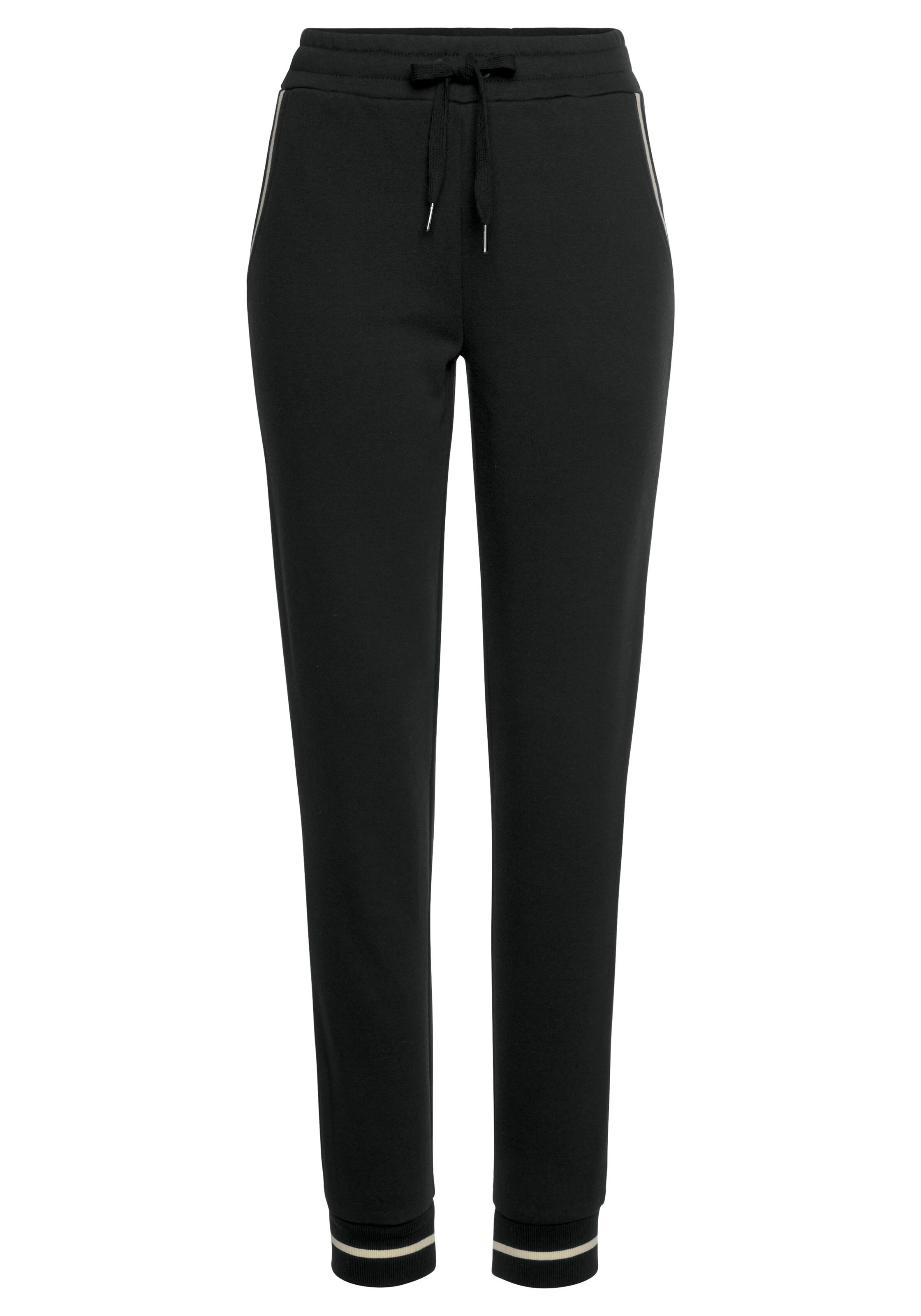 LASCANA Tapered Pants in Black: front
