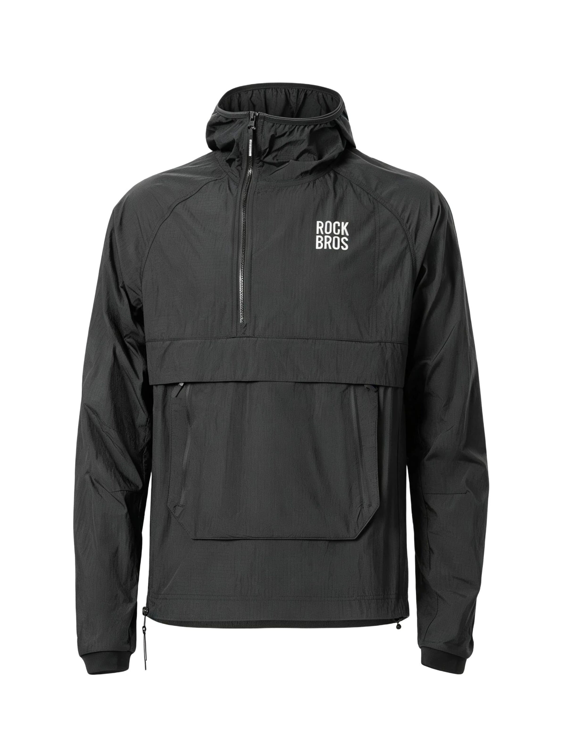 ROCKBROS Sportsweatjacke 'Winddichte Wasserabweisend Softshelljacke'‌‌‌‌‌‌‌‌ in Schwarz: Vorderseite