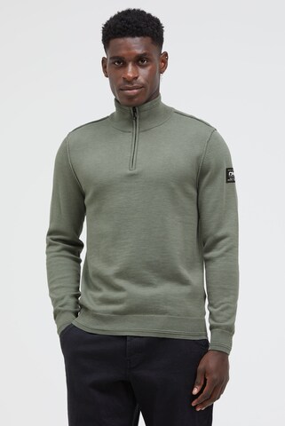 CMPD Troyer-Pullover mit Zipper in Grün: Vorderseite