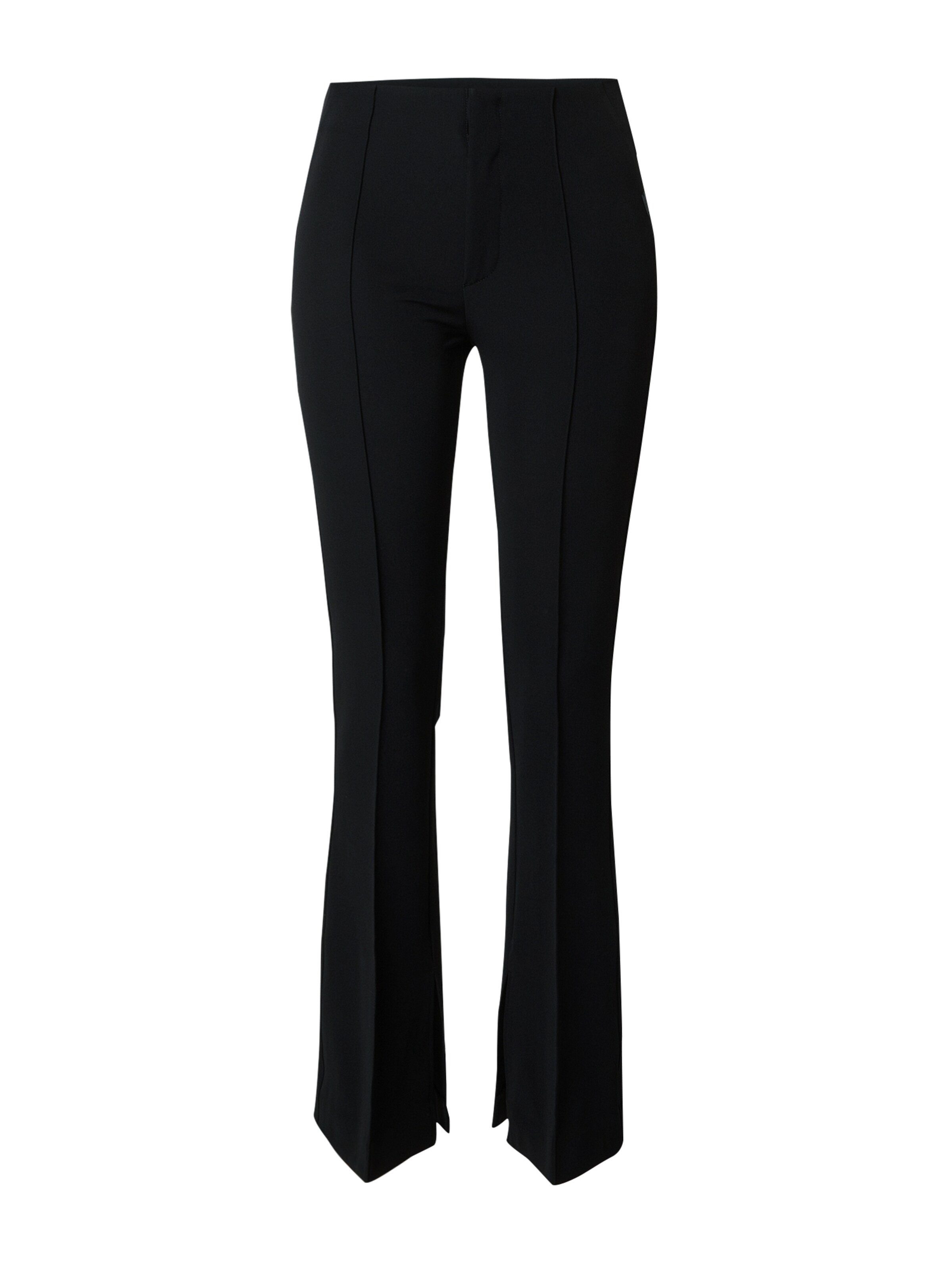 QS Flared Trousers in Black: front