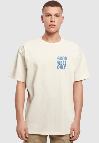 Merchcode Shirt 'Good Vibes Only' in Beige: voorkant